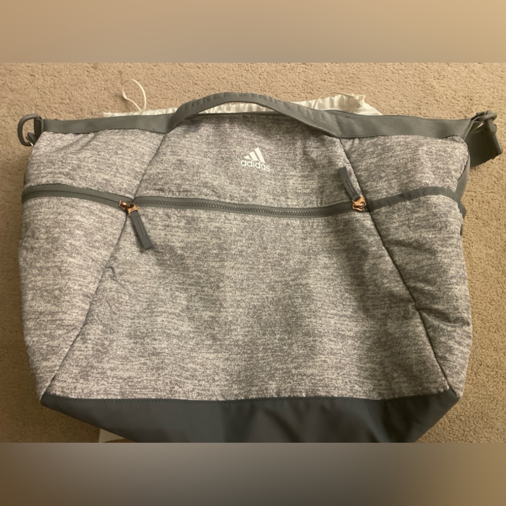 Adidas Gray Duffel Gym Bag